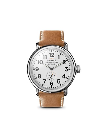 Shinola - The Runwell Chronograph 47mm - men - stainless steel/Leather/Crystal - One Size - White