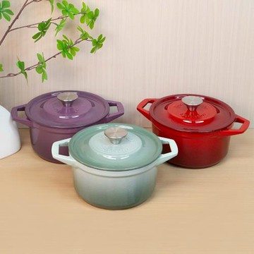 博朗菲鑄鐵琺瑯鍋無涂層微壓燜燉鍋耐高溫燜飯燉肉湯鍋搪瓷