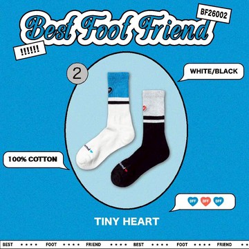 【逢甲 FUZZY】Best Foot Friend Tiny Heart 小心 BFF 襪子 BF26002