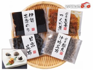 国産佃煮詰合せ 国産生姜つくだ煮50g 伊勢志摩のり100g 国産絹糸汐吹昆布20g 日高昆布50g KT-20 税率8％