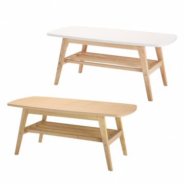 【好氣氛家居】簡約雙層木質儲物茶几/長桌 收納桌 客廳桌(邊几) 暖白