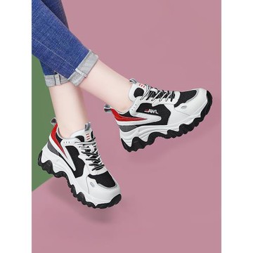 真皮老爹鞋女2025年秋季新款百搭厚底旅游軟底休閑運動鞋ins潮