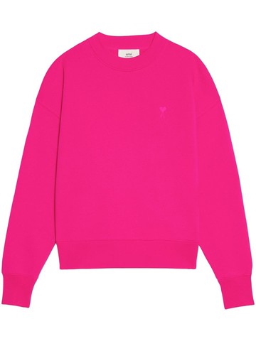 AMI Paris - embroidered cotton sweatshirt - unisex - Organic Cotton/Recycled Polyester - M - Pink