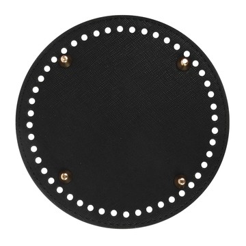 brandyarn 圓形包底1號 附水桶腳釘 PU合成皮革金屬  黑色  1個