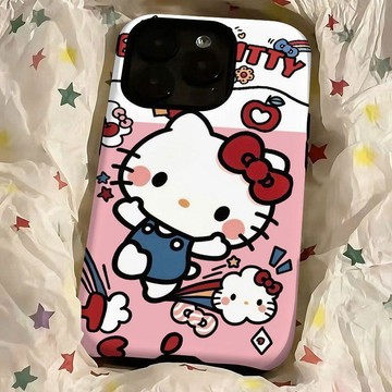 凱蒂貓菲林殼二合一蘋果16promax手機殼iPhone15plus新款14/13/12/11promax磨砂