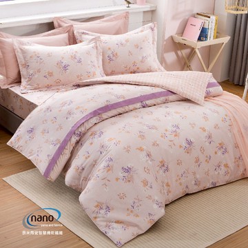 兩用被床包四件組 /純粹好棉100%無異纖精梳純棉/2415純真花朵(粉)