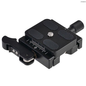 Andoer CL-50LS 鋁合金快速釋放夾和快速釋放板,帶可調節槓桿旋鈕式 1/4" 和 3/8" 螺絲孔,兼容 A