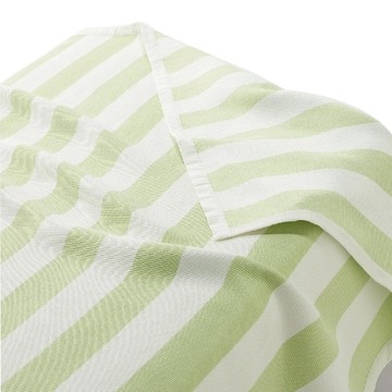 MUJI 無印良品 豐基人絹多用途毯  綠條紋