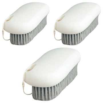 小麥購物 軟毛洗衣刷子 68g  白色 + 灰色  3個