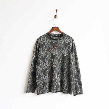 【蛋植物古著】鎏金沙漠金蔥緹花古著上衣