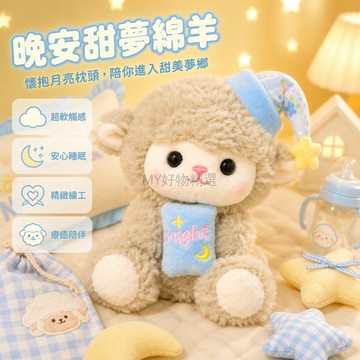 台灣出貨✨ 睡帽小羊公仔 可愛兒童陪伴玩偶 柔軟毛絨安撫娃娃 生日畢業禮物 女生送禮首選 居家療癒擺設