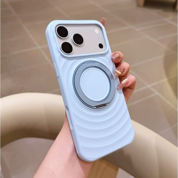 360旋轉磁吸支架適用iPhone18PROMAX液態硅膠手機殼蘋果17波漾紋
