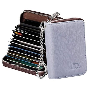 男女小巧信用卡鑰匙鏈錢包(運河藍色)