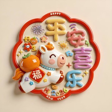 好物嚴選🎁【平安喜樂】樹脂磁性冰箱貼新年喜慶祈福家居飾品送朋友招財進寶RA