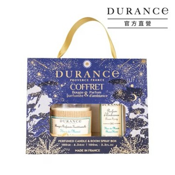 DURANCE朵昂思 芙蓉花香氛蠟燭噴霧禮盒[蠟燭180g+居家噴霧100ml]-節慶版E-公司貨