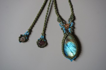 | MC | 原創設計天然拉長石發晶項鏈