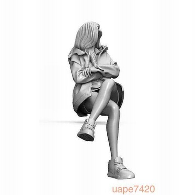 ガレージキット フィギュア 1/24スケール 足を組む女 未塗装未
