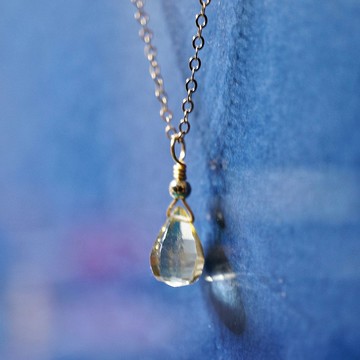 ITS-N148【14KGF・11月誕生石・黃水晶】寶石項鍊。