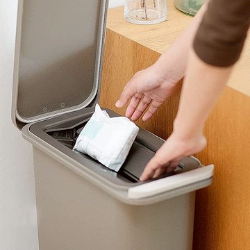 (H&H系列)雙重防臭按壓式垃圾桶20L(棕色)