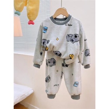 兒童睡衣男女童法蘭絨秋冬款男孩大童新款女寶女孩子珊瑚絨家居服