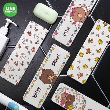 【收納王妃】LINE Friends 硬式珪藻土洗漱墊 花朵系列 洗漱墊 吸水墊 (24x8x0.9cm)