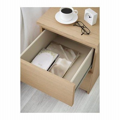 【IKEA】完成品 MALM マルム ベッド サイド チェスト 引き出し イケア IKEA - MALM-マルム- チェスト（引き出し×2）ベッド