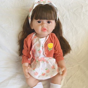 跨境55厘米PVC軟膠重生娃娃女孩兒童玩具批發玩偶迷你洋娃娃
