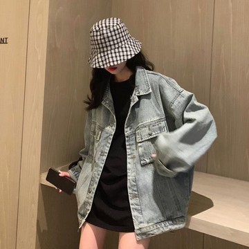 牛仔外套女 網紅牛仔衣外套女春百搭2022新款韓版寬鬆復古港味上衣服