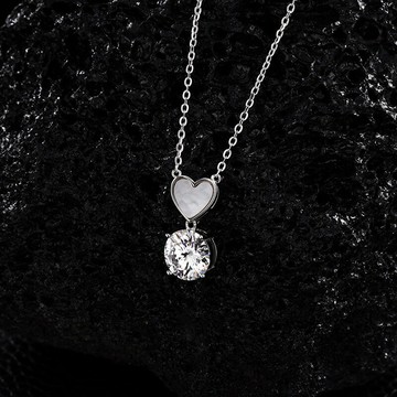 閃亮S925通體純銀櫻桃莫桑項鏈女小眾設計新款高級感鎖骨鏈