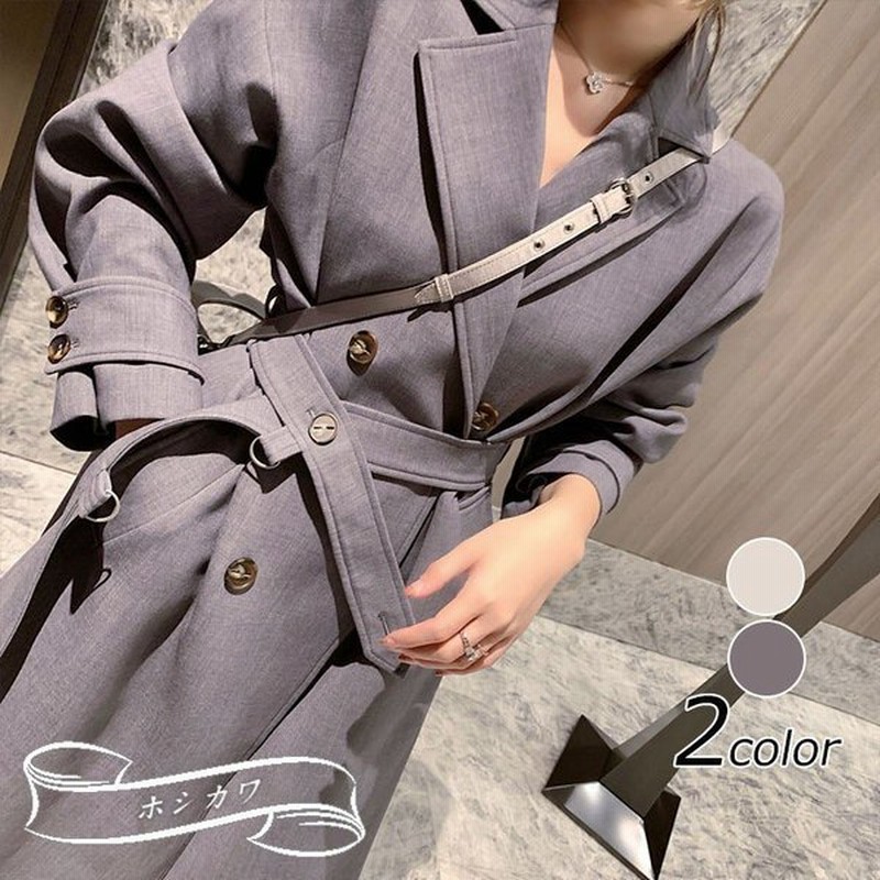 ラシャコート コート スプリング ジャケット レデイース 秋冬40代 ベルト付き韓国風 長袖アウターロング丈コート カジュアルウエア上品着痩せ 通販 Lineポイント最大get Lineショッピング