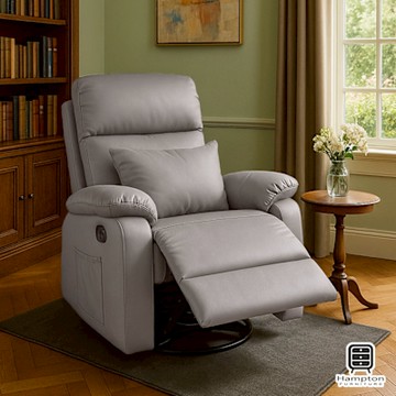 Hampton 漢汀堡 尼克斯旋轉躺椅-卡其灰(含腰枕)