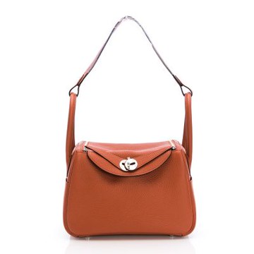 HERMES愛馬仕 Lindy 26(紅棕色/銀扣) (H073428CK 6C)