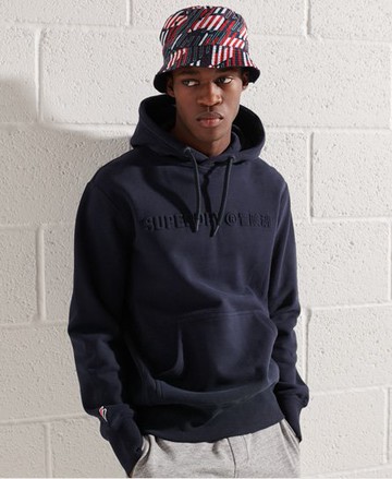 Superdry Men's Men's Sportstyle Embossed Pullover Hoodie Navy / Deep Navy - Size: XL