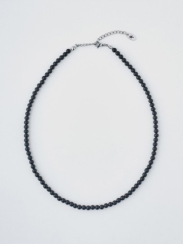 BT Natural Stone 4mm Matte Necklace (02) [Onyx]