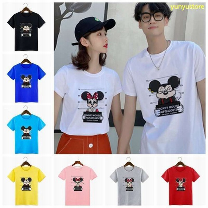 Disney カップル 用 ディズニー ミッキー ミニー 半袖シャツペアtシャツ Tシャツ トップス カットソーメンズレディース 恋人 お揃い ご夫婦 友達 春夏 通販 Lineポイント最大get Lineショッピング