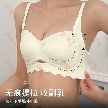 【臺灣出貨👙】夏季涼感小胸無痕內衣女舒適透氣無鋼圈防下垂收副乳性感文胸罩杯【伊娜美】