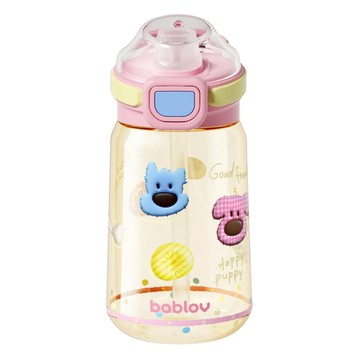 bablov 花伴森 Tritan 好友手提吸管兒童水壺  莓園果果粉  1個  550ml