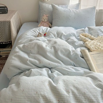 🔥優選好物🔥雙層紗水洗棉 床上四件套 日系風床單被套 宿舍床笠三件套 標準雙人四件套   床包組  加大雙人被套被罩