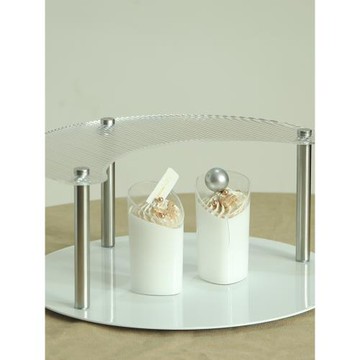 歐式白色甜品臺擺件婚禮點心裝飾展示架亞克力下午茶冷餐雙層托盤