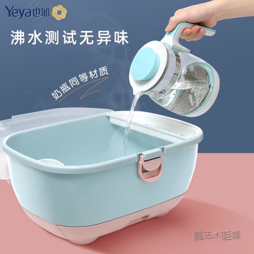 樂天精選~也雅奶瓶收納箱收納盒寶寶餐具輔食瀝水架嬰兒大號防塵帶蓋置物架- 雙11全館免運