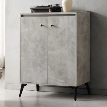 文創集 愛爾達岩板2.7尺二門鞋櫃-80x32x99cm免組