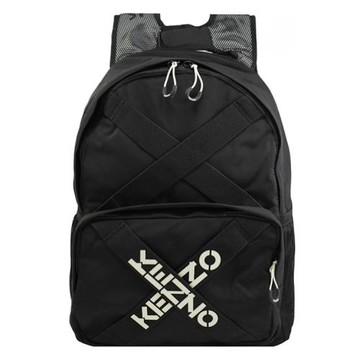KENZO 5SA213 經典字母LOGO尼龍透氣網布後背包.黑