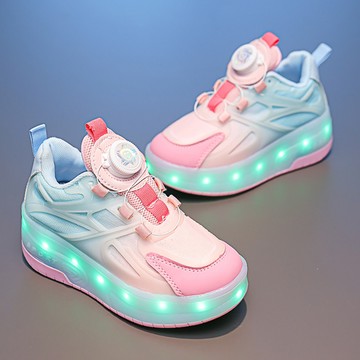 台灣發貨🔸暴走鞋✅旋轉鈕釦運動鞋 兒童暴走鞋 女童暴走鞋 發光暴走鞋 中大童暴走鞋