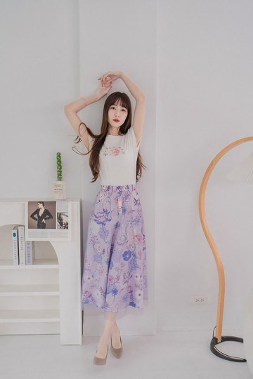 【南非開普敦】上班族簡約紗裙 口袋 長裙 皇后普蒂亞 紫