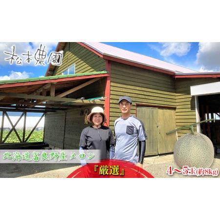 ふるさと納税 北海道 富良野 赤肉 メロン『厳選』 4〜5玉 約計8kg (松本農園) 北海道富良野市