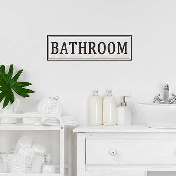 BATHROOM浴室標語貼紙可移除PVC家居牆面裝飾貼紙QT871