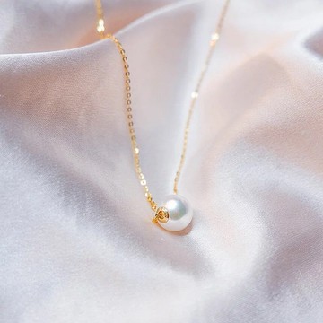 時來運轉18K金Akoya海水珍珠項鍊