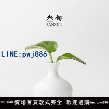 【店家補貼】叁旬 脂白陶瓷小花器客廳干花插花花瓶日式水培花器清新茶藝擺件