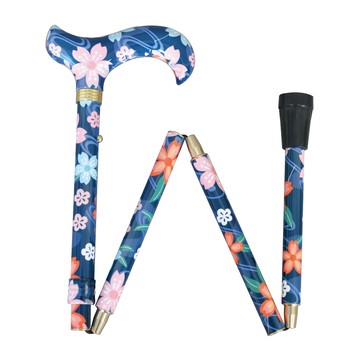 [好好杖]淑女摺疊拐杖,折疊手杖,鋁合金手杖,折疊拐杖手杖,輕便手杖,可調整高度柺杖, (花丁香)#1001.701.BE