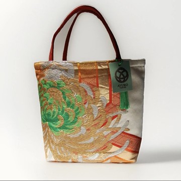 真絲和服袋帶托特包, 日本手工刺繡升級改造包,【工坊直送】